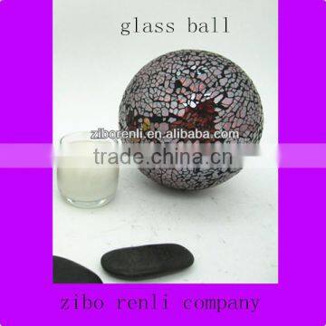 Handmade Ruby Red Glass Polished Large Crackle Glass Balls Ornaments