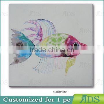 Handmade Contermporary Abstract Tropical Fish Painting photo-2