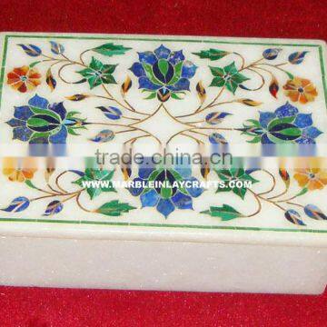 White Marble Stone Inlay Antique Jewelry Boxes