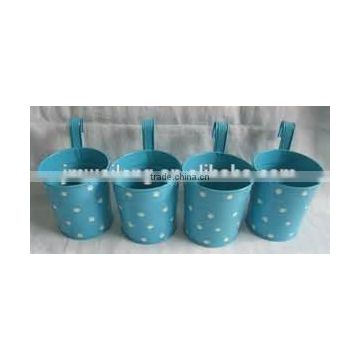 Polka Dots High Quality Garden Decoration Pot/Eco-friendly Flower Pot/Metal Small Flower Pails/Metal Flower Pot/Can