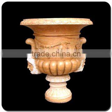 Hand Carving Man Face Garden Granite Flowerpot for Sale photo-2