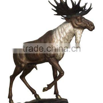 Hot Sale Christmas Home Decor Metal Crafts Bronze Life Size Deer Statues photo-4