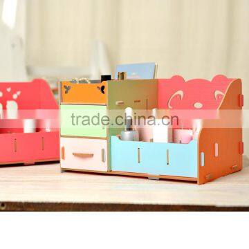 DIY Panda Wooden Storage Box Desktop Wooden Cosmetics Organizer Folding Cosmetic Organizer photo-3