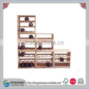 Solid Pine Wooden 12 Wine Bottle Shelf Rack Table Top Shelf Organizer photo-2