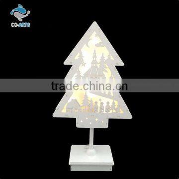 Cheap white tree shaped christmas decorations wooden lighting