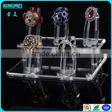 Popular hot sell 2 tier clear acrylic ring display holders