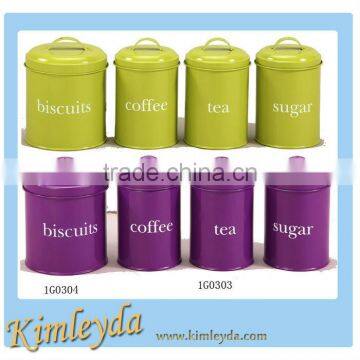 biscuit tea coffee sugar canister set