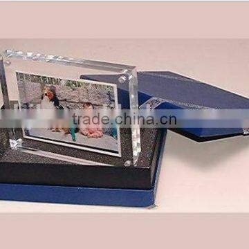 high quality transparent acrylic/pmma block frame with magnet