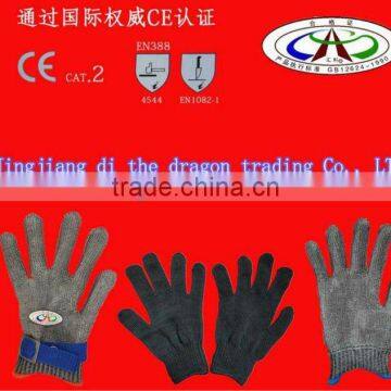 Metal Steel Mesh Safety Single Glove Full Finger Gloves Safety Cut Proof Protect