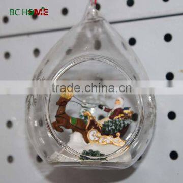 2015 resin figurine inside christmas wholesale glass ball ornaments