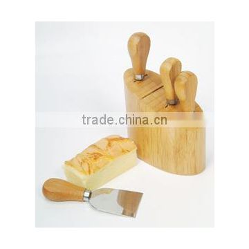 Cheese knives With Bamboo Block #10813