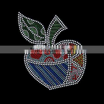 Apple hotfix rhinestone heat transfer iron on wholesale