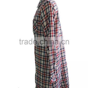 White With Multi-Colour Tartan Plaid Soft Point Collar and Box Pleated Back Yoke Button Down Long Shirt photo-3