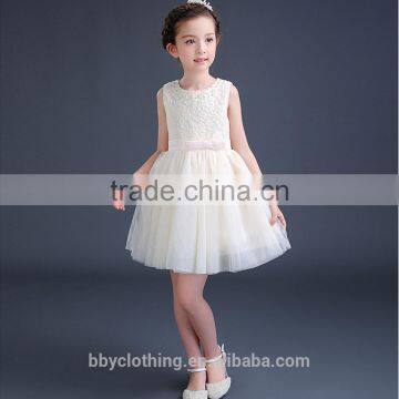 Kids Girls Flower Dress Sleeveless Birthday Party Dresses Children Fancy Princess Beads Dress photo-5