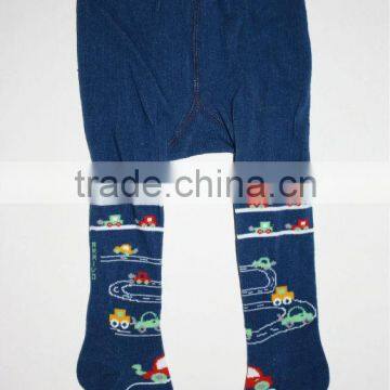 Blue color cartoon infant cotton and nylon tights