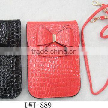 New Bow Popular CROCO pu phone bag for mobile money credit cards