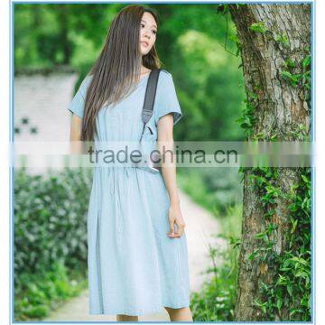 New Fashion Casual Linen Dresses Women Summer of Good Quality photo-3