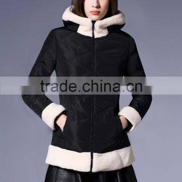 Ladies Fashionable Mid-long Hooded Quilting Jacket