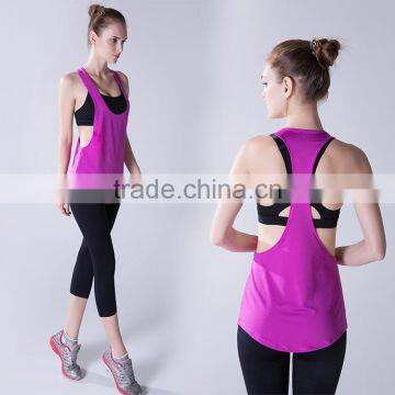 Summer Yoga Vest Sleeveless Solid Color Looser Gym Sport Shirts Women Fitness Gym Tank Tops photo-4