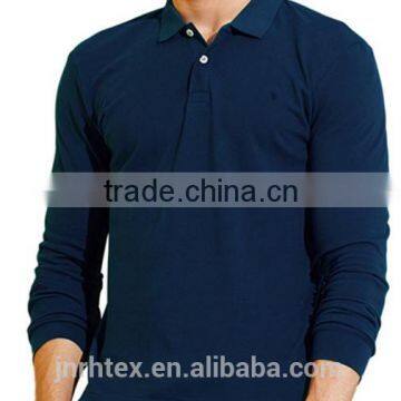 Custom Mens Long Sleeve Blank Polo Shirt photo-4