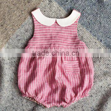 Baby Romper Linen Fabric Jumpsiut Soild Colors Newborn Baby Wear Clothes photo-3