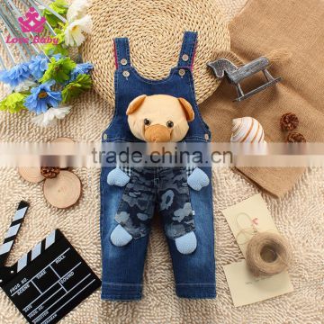 New Design Baby Jeans Cute Overalls Children Denim Overalls Baby Fashion Strap Jeans