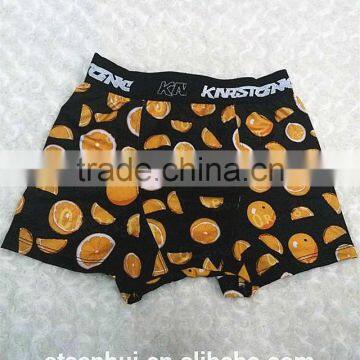 Fashionable style orange printed sexy men custom boxer shorts