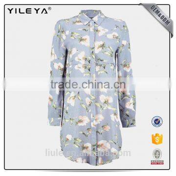 New Design Women Spring Summer Cartoon Pattern Print Shirt Dress photo-2