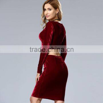 All Have in Stock Top Quality Long Sleeve Bodycon Dress for Women 2017 photo-3