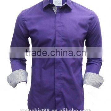 Latest shirt designs purple casual shirt for men