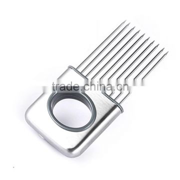 Fruit Vegetable Tools Stainless Steel Onion Holder Slicer Kitchen Gadgets Easy Cut Tomato Meat Tenderizer Onion Holder Fork