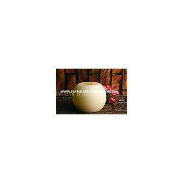 Round Ball Shaped LED Wax Candle With Distressed Finish for Hotel Decoration