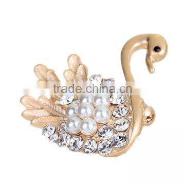 Cute Matte Animal Pins Gold Silver Swan Beautiful Costume Brooches Pin Accessorries Jewelry