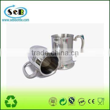 2016 innovative product stainless steel double wall custom beer mug, mugs with handle