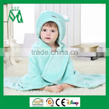 Baby swaddle blanket fleece with animal hood from China