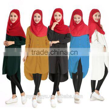 women two way stretch muslim shirt/yimy fancy abaya kaftan muslim shirt/ islamic d women dress