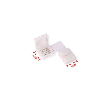 2way 4pin RGB LED strip clip with L type right angle connector