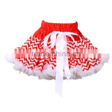 new fashion baby girl's ruffled ballet skirt adorable design cheap price bow floral chiffon chevron skirt