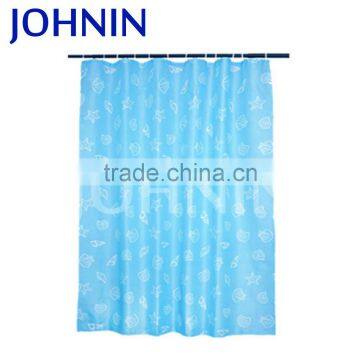 Hot sale poly fabric 3D print waterproof bath shower curtain with hook