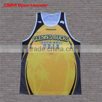 sports top design sublimation mens vest jersey