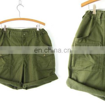 Army green Boy Scouts shorts Elastic Waist shorts baggy Camp Shorts Vacation Wear Beach Shorts