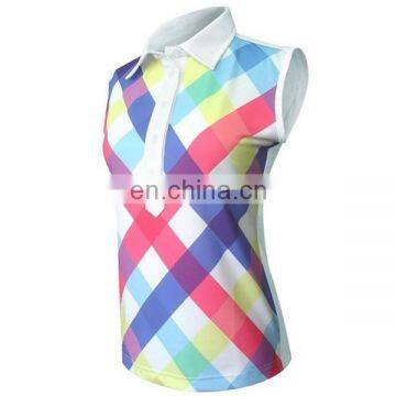 Custom full sublimated women golf shirts ladies polo clothing