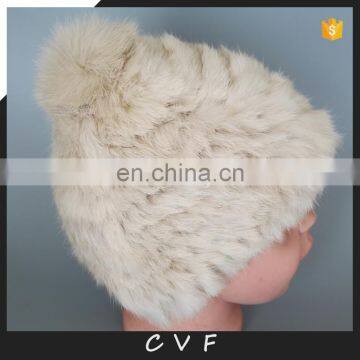 Top grade real rabbit fur weaven hats winter popular kids children fur hats handmade