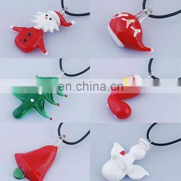 lampwork Glass beads Christmas Pendant Necklace CTN1108-8