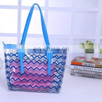 Large Fashion Stripe Zippered Top PVC Women Designers Bags photo-4