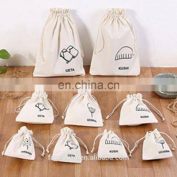 Customer White Printed Wholesale Drawstring Canvas Shoe Bag photo-4