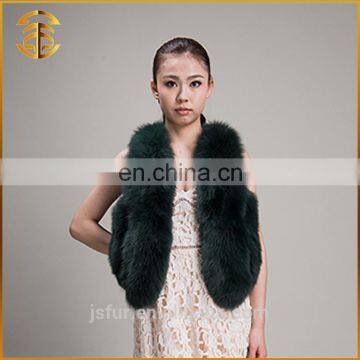 2017 Factory Wholesale Custom Cheap Brown Women Fur Coat Vest