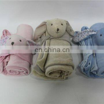 New design 90*75CM super soft plush blanket with cute bunny (home decoration,ce,gift,en71,astm,iso,kid)