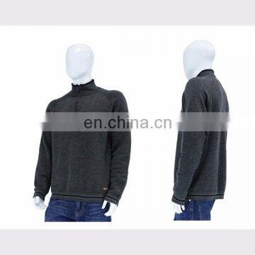 Melange zipper mock collar men's pullover made in China