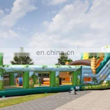 Jungle inflatable bouncy castle with water slide trampoline slide